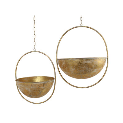 Williston Forge 2-tlg. Blumenampel-Set Haughton aus Metall | Wayfair.de